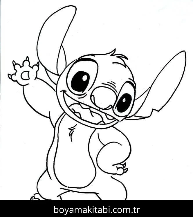 Lilo ve Stitch boyama sayfası – çizgi film temalı, basit çizim