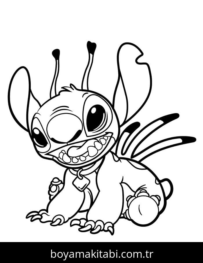 Lilo ve Stitch boyama sayfası – evde etkinlik, ücretsiz yazdır