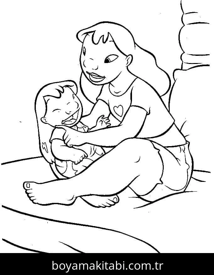 Lilo ve Stitch boyama sayfası – kolay boyama, eğitici aktivite