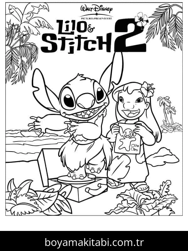 Lilo ve Stitch boyama sayfası – yaratıcılığı geliştirir, keyifli zaman