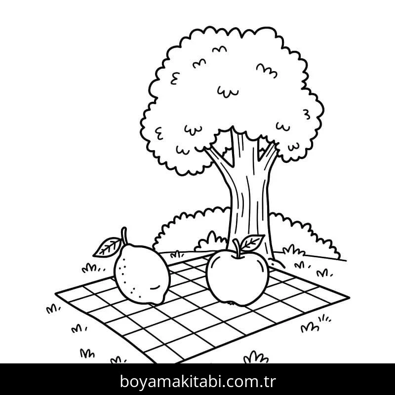 Limon boyama sayfası – el becerilerini geliştirir, boyama çalışması