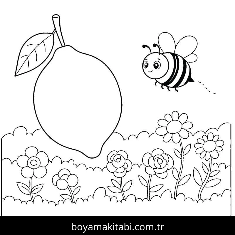 Limon boyama sayfası – çocuklar için, çizgi film temalı