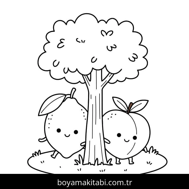 Limon boyama sayfası – el becerilerini geliştirir, boyama çalışması
