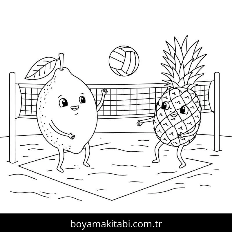 Limon boyama sayfası – çocuk aktivitesi, PDF indir