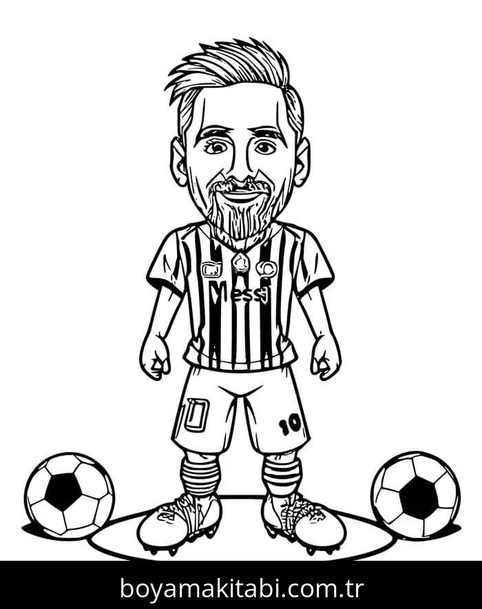 Lionel Messi boyama sayfası – yaratıcılık, eğlenceli etkinlik