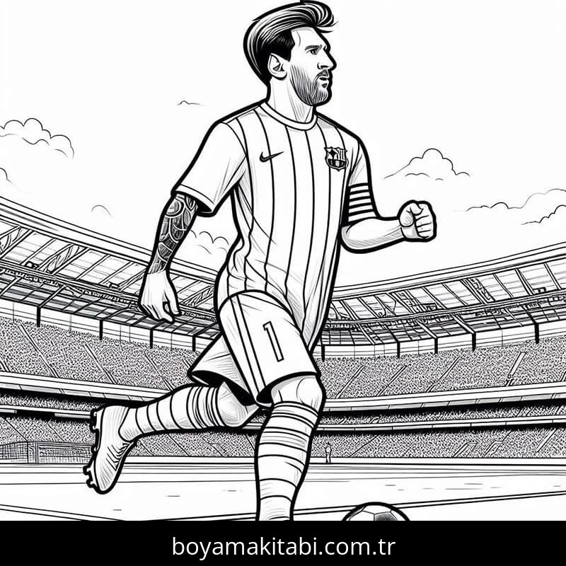 Lionel Messi boyama sayfası – boyama çalışması, yaratıcılığı geliştirir
