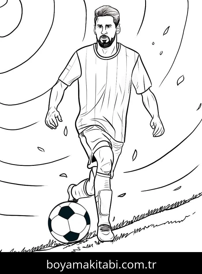 Lionel Messi boyama sayfası – renkli çizimler, okul öncesi