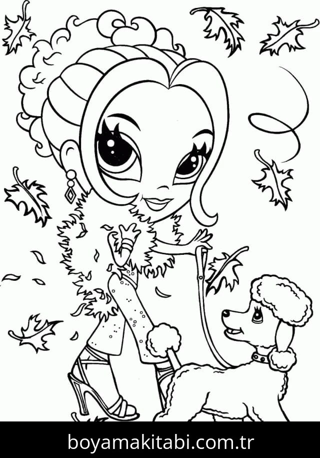 Lisa Frank boyama sayfası – el becerilerini geliştirir, boyama çalışması
