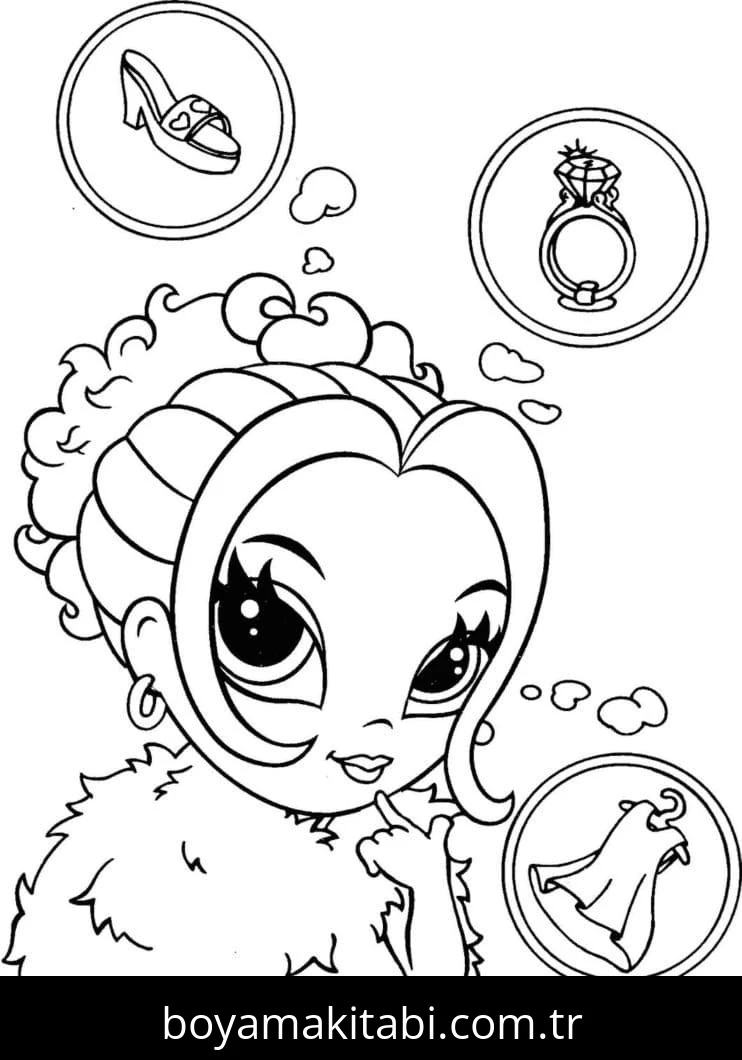 Lisa Frank boyama sayfası – çocuk aktivitesi, PDF indir
