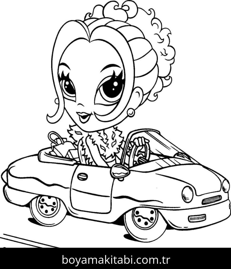Lisa Frank boyama sayfası – basit çizim, kolay boyama