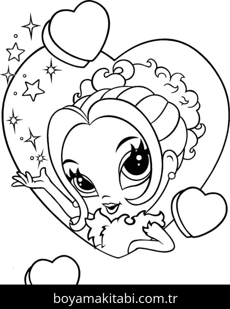 Lisa Frank boyama sayfası – renkli çizimler, okul öncesi