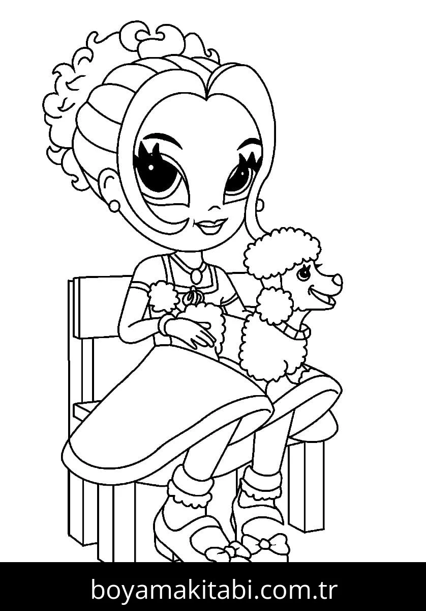 Lisa Frank boyama sayfası – PDF indir, sevimli karakter
