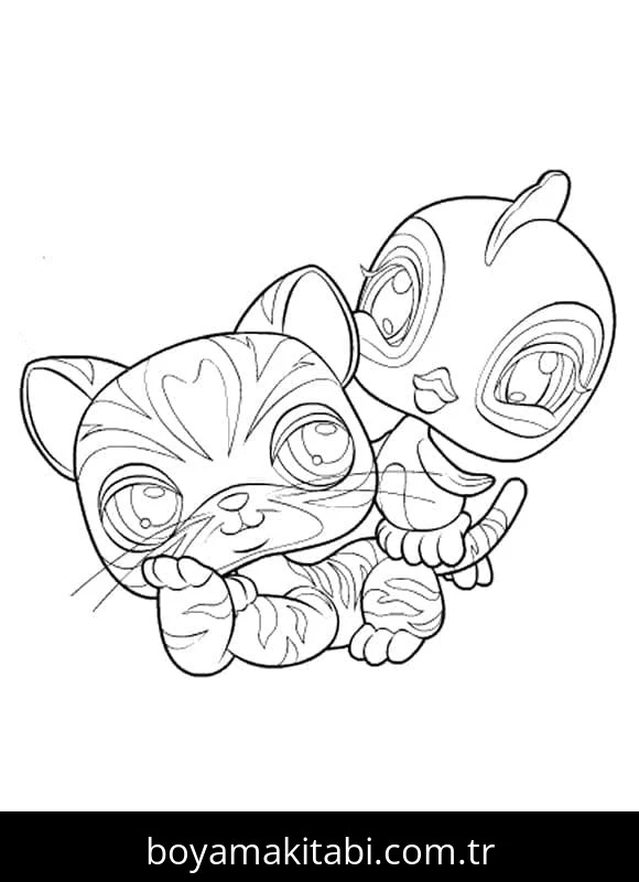 Littlest Pet Shop boyama sayfası – renkli çizimler, okul öncesi