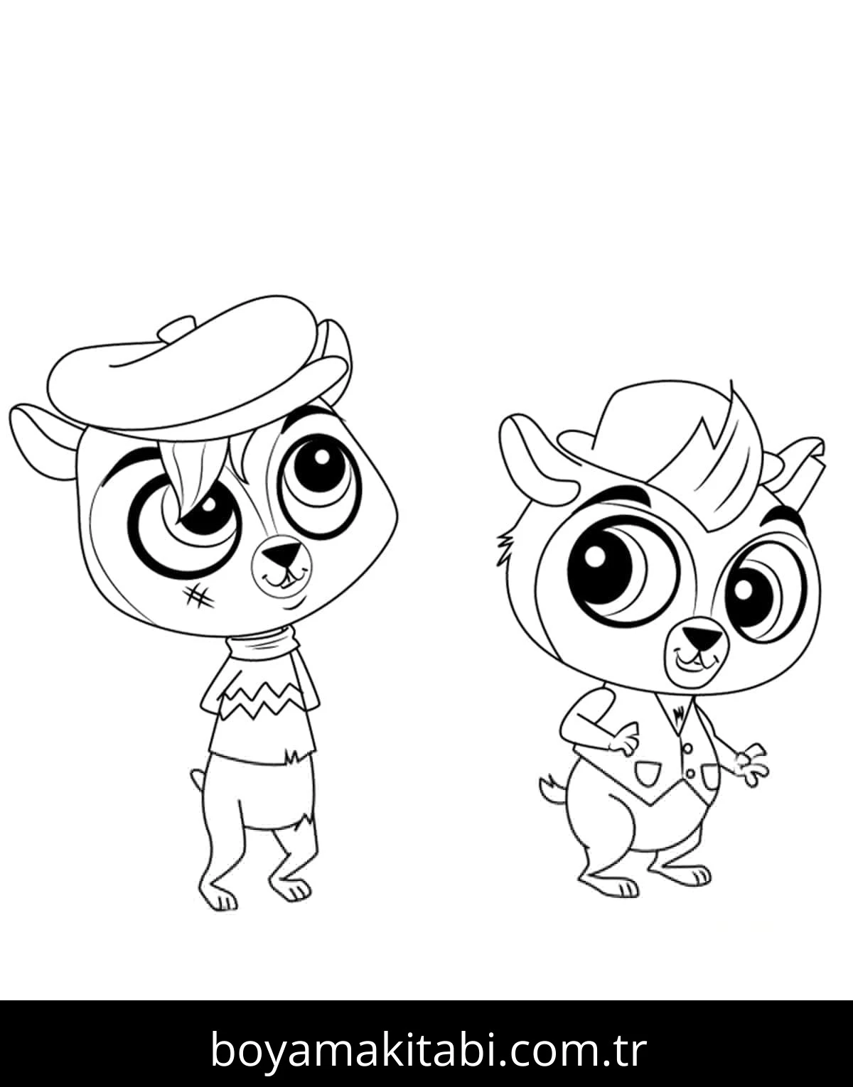 Littlest Pet Shop boyama sayfası – sevimli karakter, sanatsal çalışma