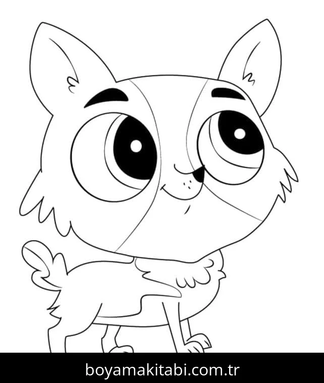 Littlest Pet Shop boyama sayfası – çizgi film temalı, basit çizim
