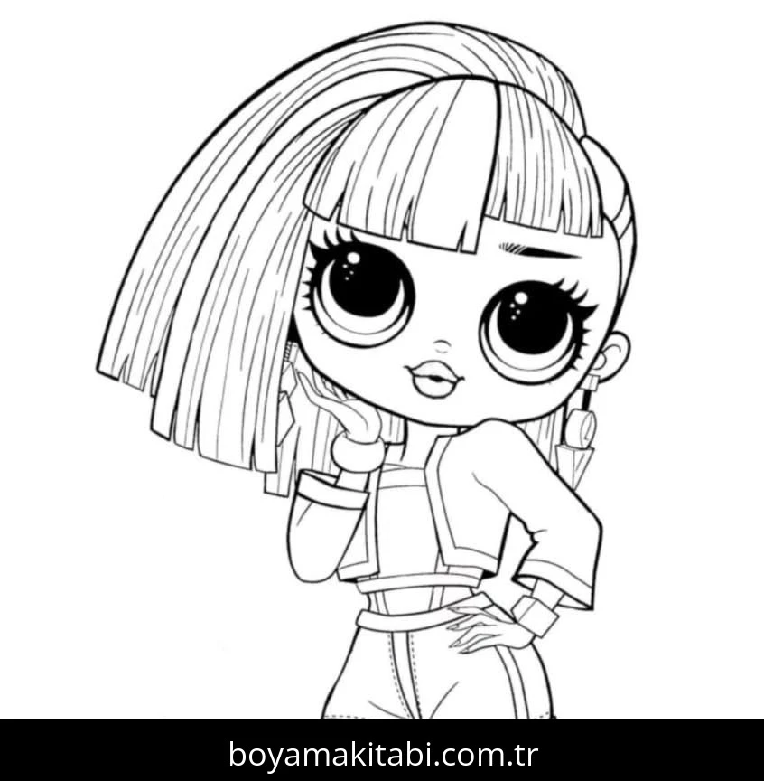 LOL OMG boyama sayfası – PDF indir, sevimli karakter
