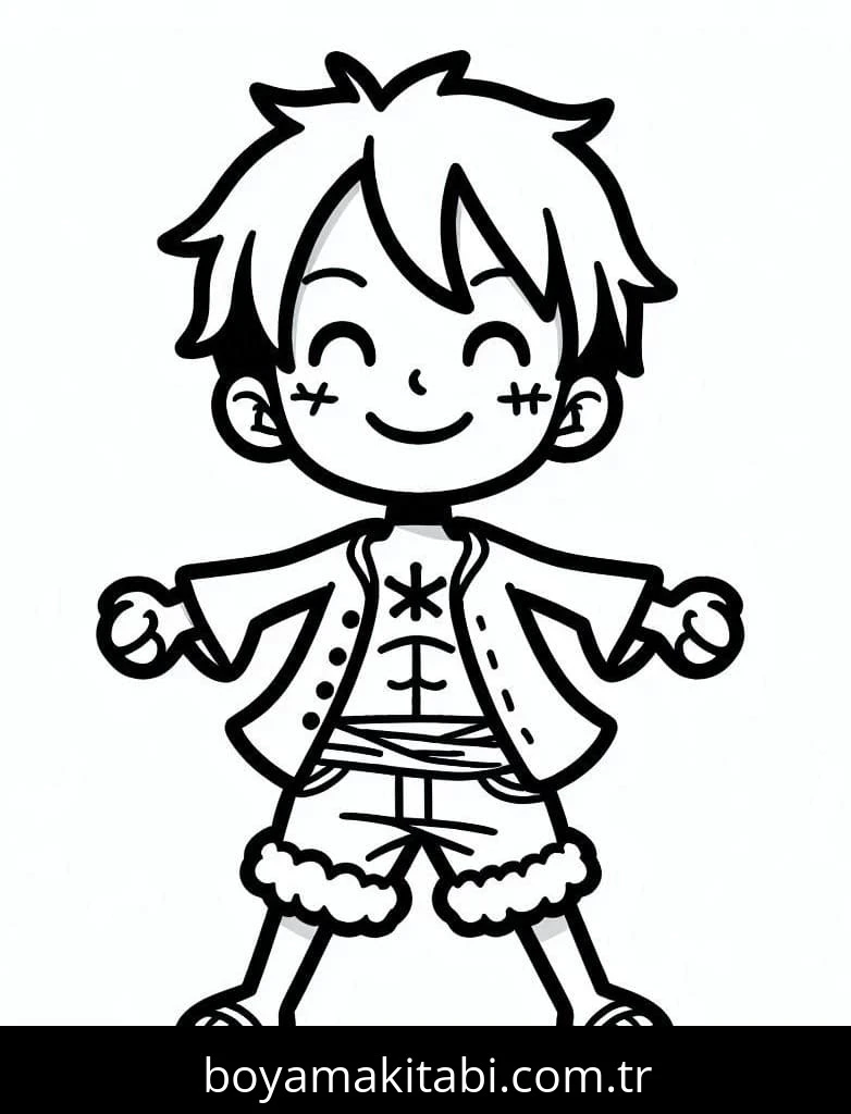 Luffy boyama sayfası – keyifli zaman, renkli çizimler