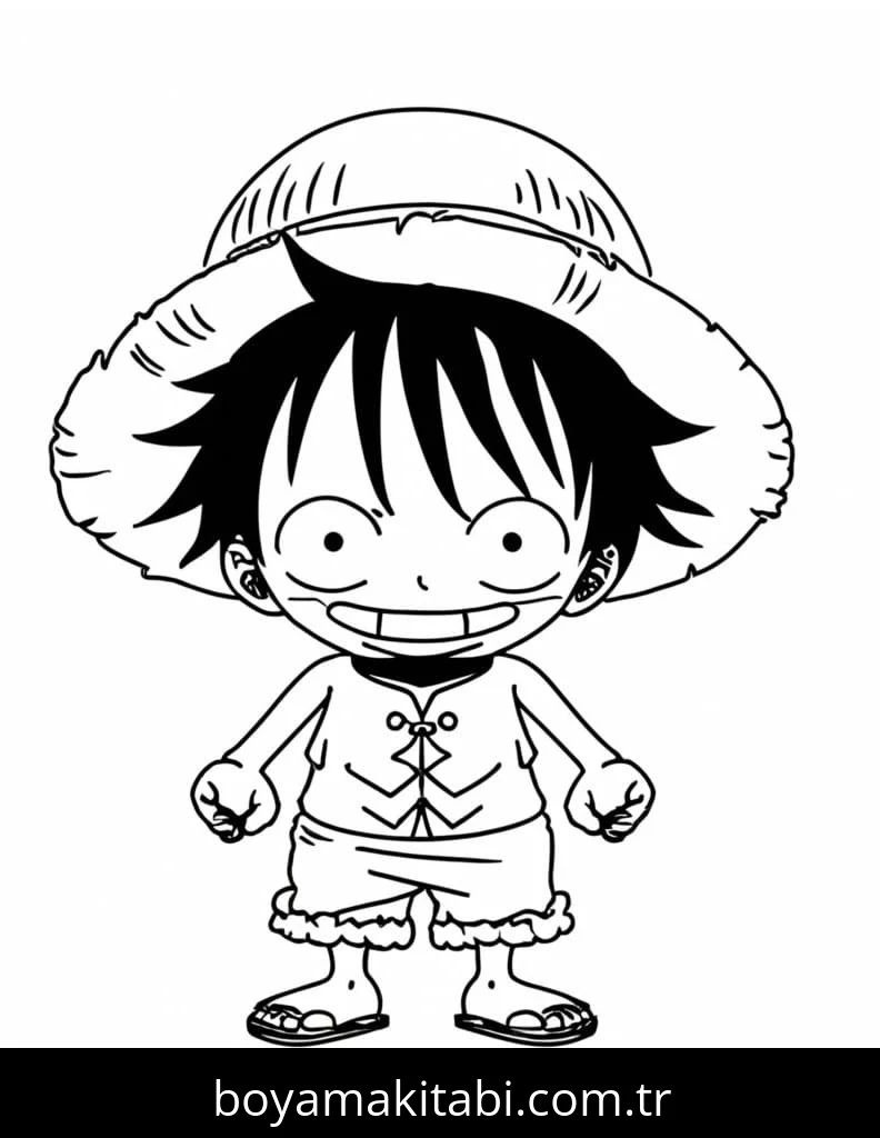 Luffy boyama sayfası – evde etkinlik, ücretsiz yazdır