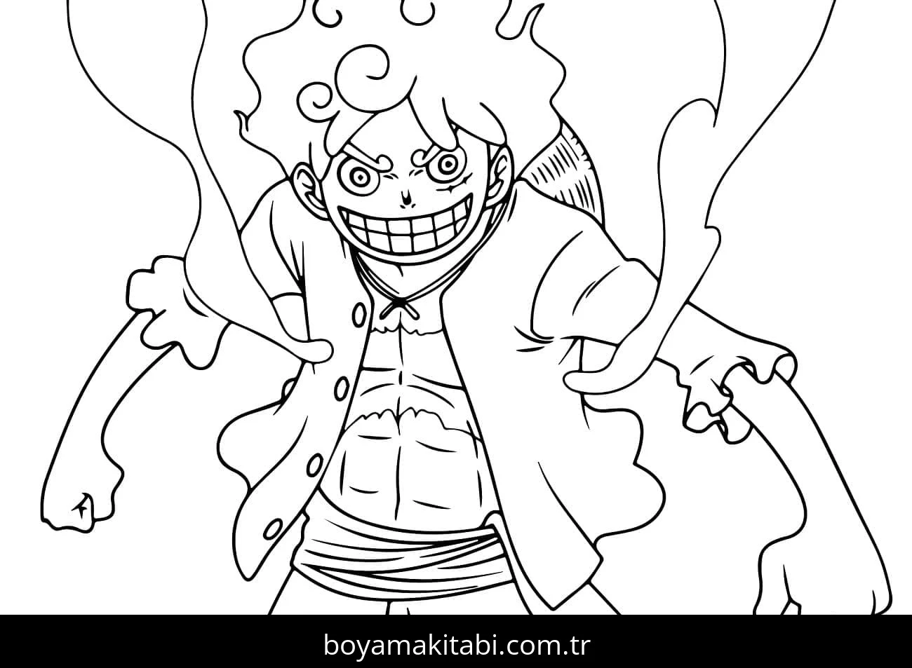 Luffy boyama sayfası – renkli çizimler, okul öncesi