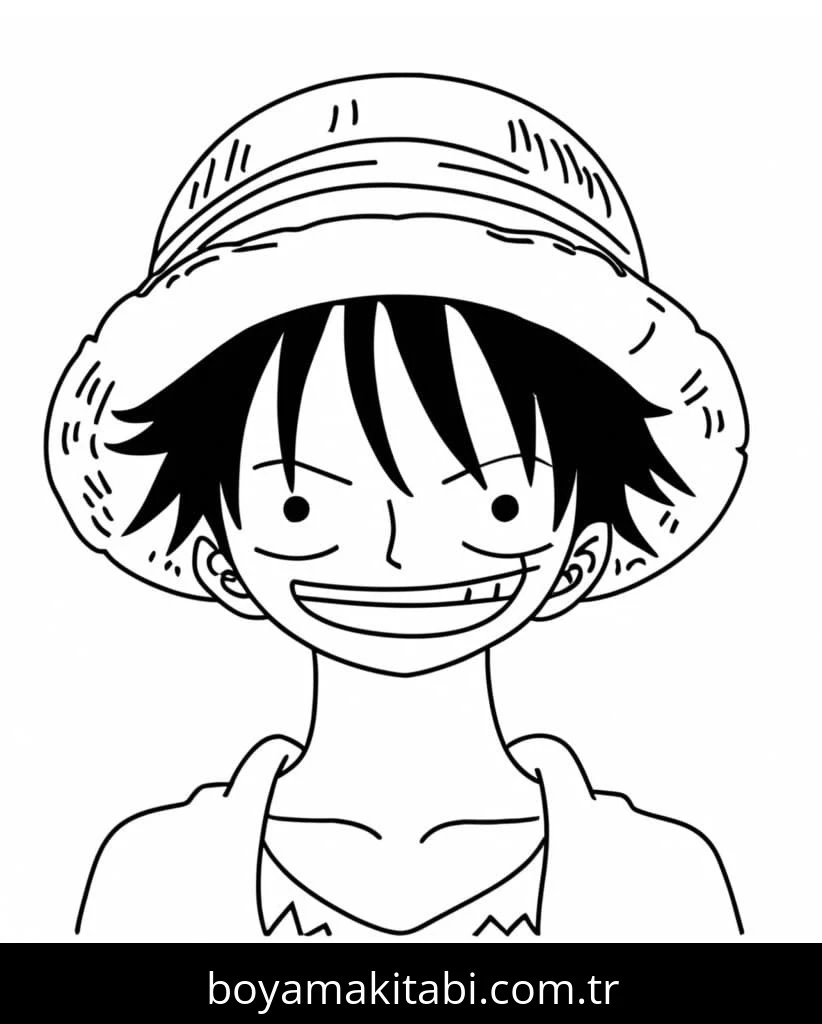 Luffy boyama sayfası – çocuklar için, çizgi film temalı