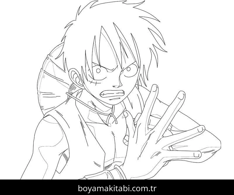 Luffy boyama sayfası – sevimli karakter, sanatsal çalışma