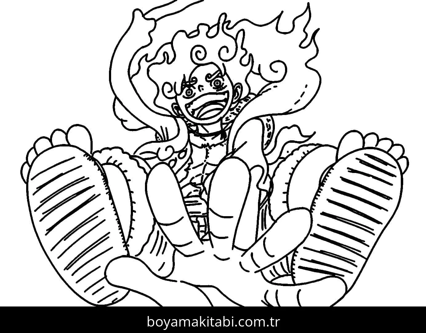 Luffy boyama sayfası – keyifli zaman, renkli çizimler