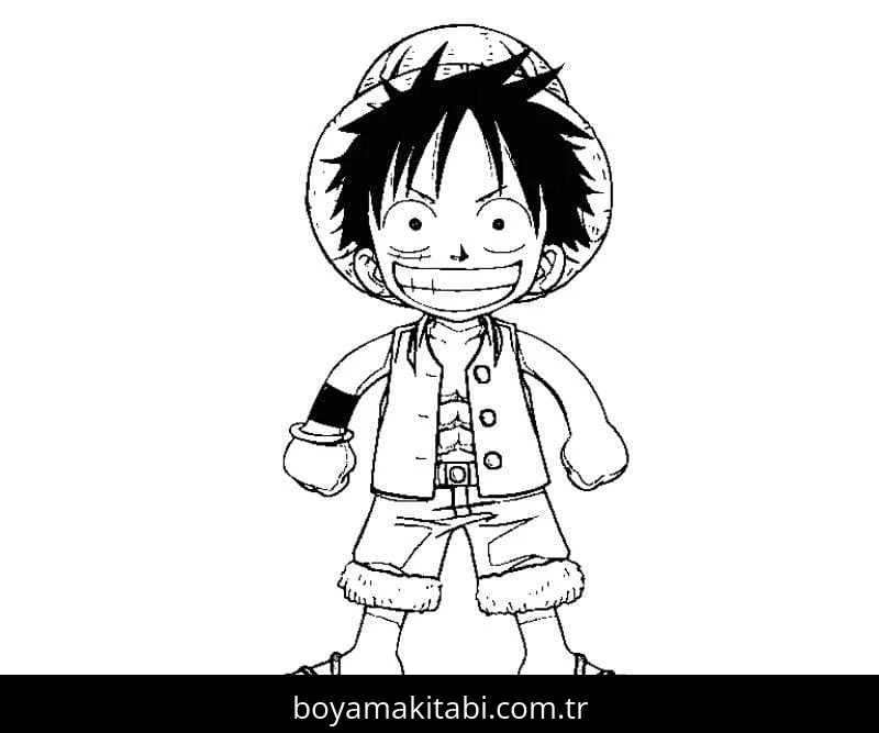 Luffy boyama sayfası – çocuk aktivitesi, PDF indir