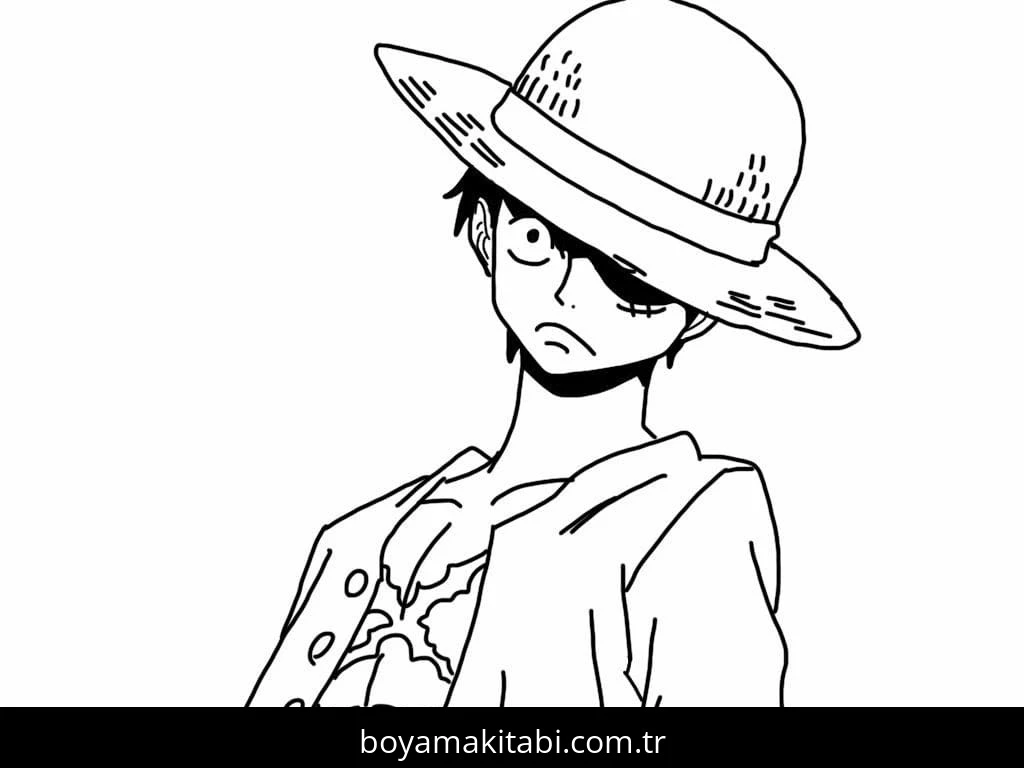 Luffy boyama sayfası – sanatsal çalışma, çocuklar için
