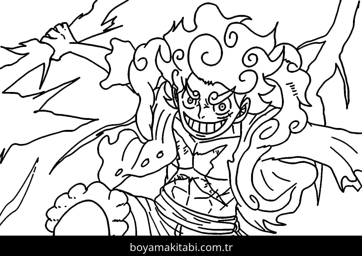 Luffy boyama sayfası – basit çizim, kolay boyama