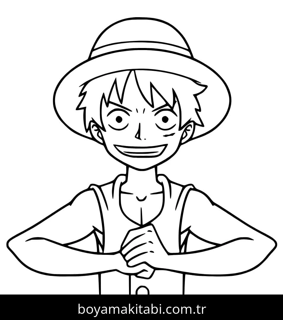 Luffy boyama sayfası – çocuklar için, çizgi film temalı