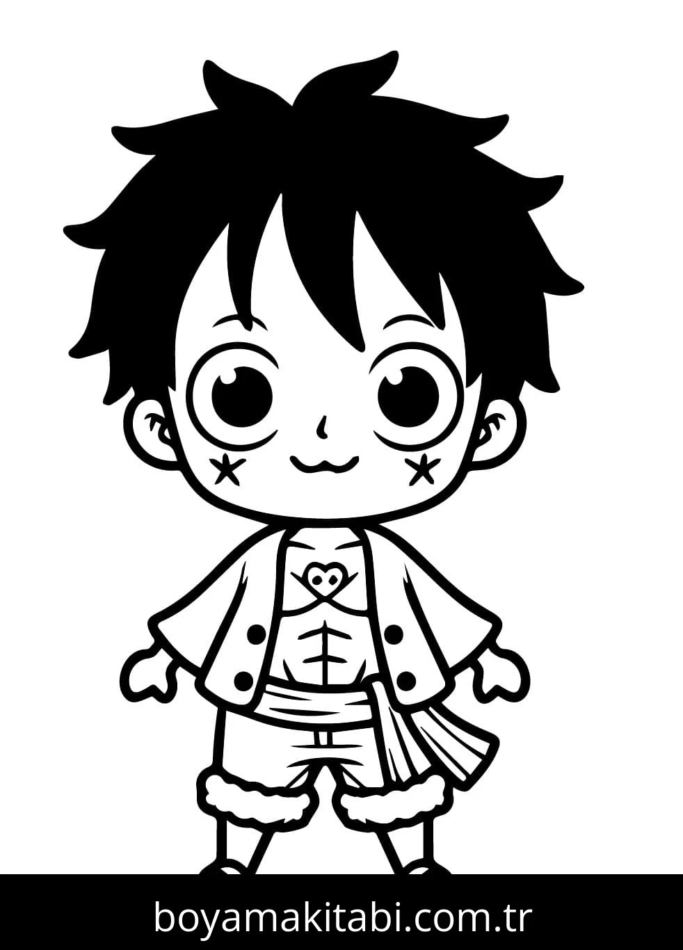Luffy boyama sayfası – el becerilerini geliştirir, boyama çalışması