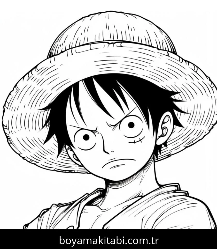 Luffy boyama sayfası – çocuk aktivitesi, PDF indir