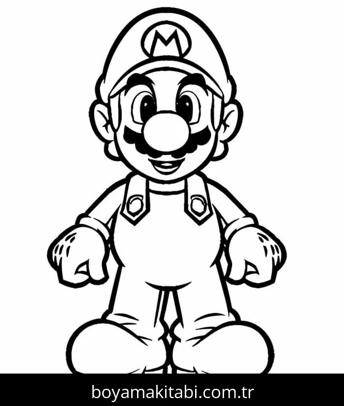 Mario boyama sayfası – keyifli zaman, renkli çizimler