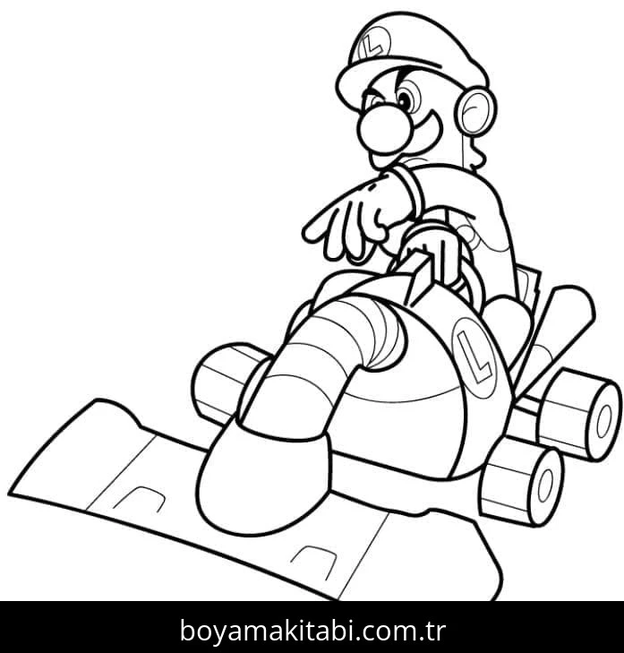 Mario Kart boyama sayfası – boyama etkinliği, çocuk aktivitesi