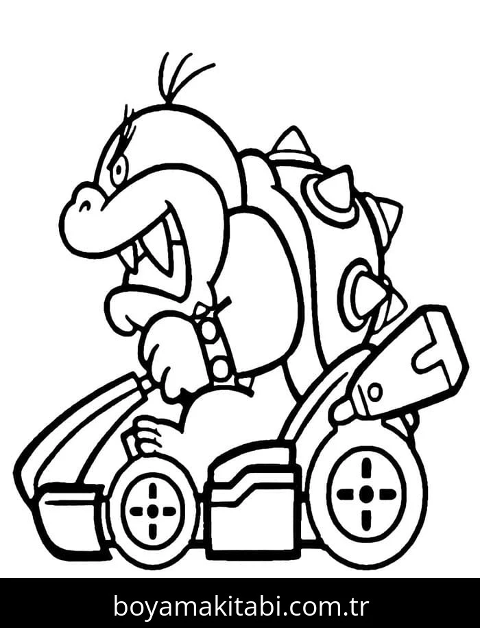 Mario Kart boyama sayfası – sevimli karakter, sanatsal çalışma