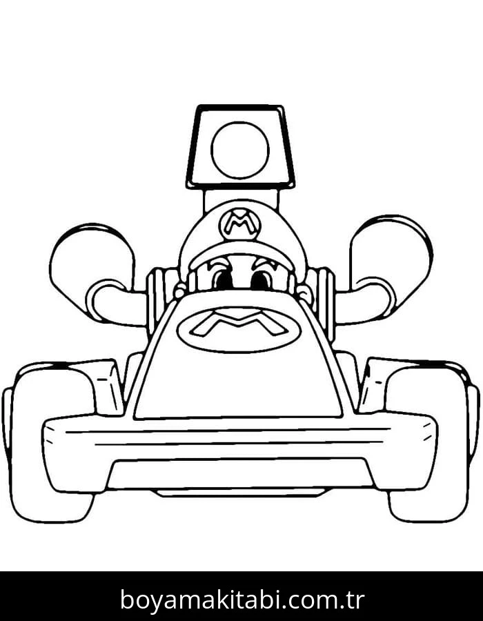 Mario Kart boyama sayfası – eğitici aktivite, yaratıcılık