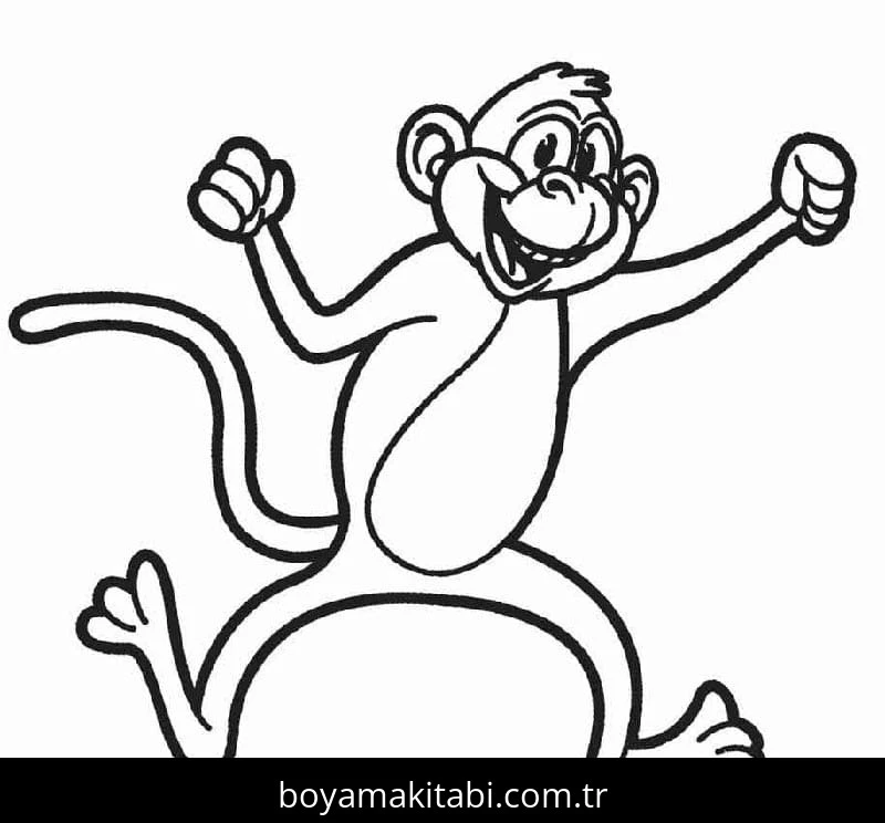 Maymun boyama sayfası – eğitici aktivite, yaratıcılık