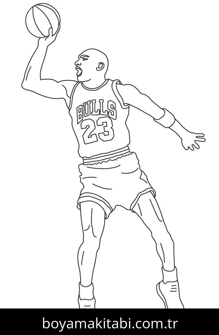 Michael Jordan boyama sayfası – okul öncesi, evde etkinlik