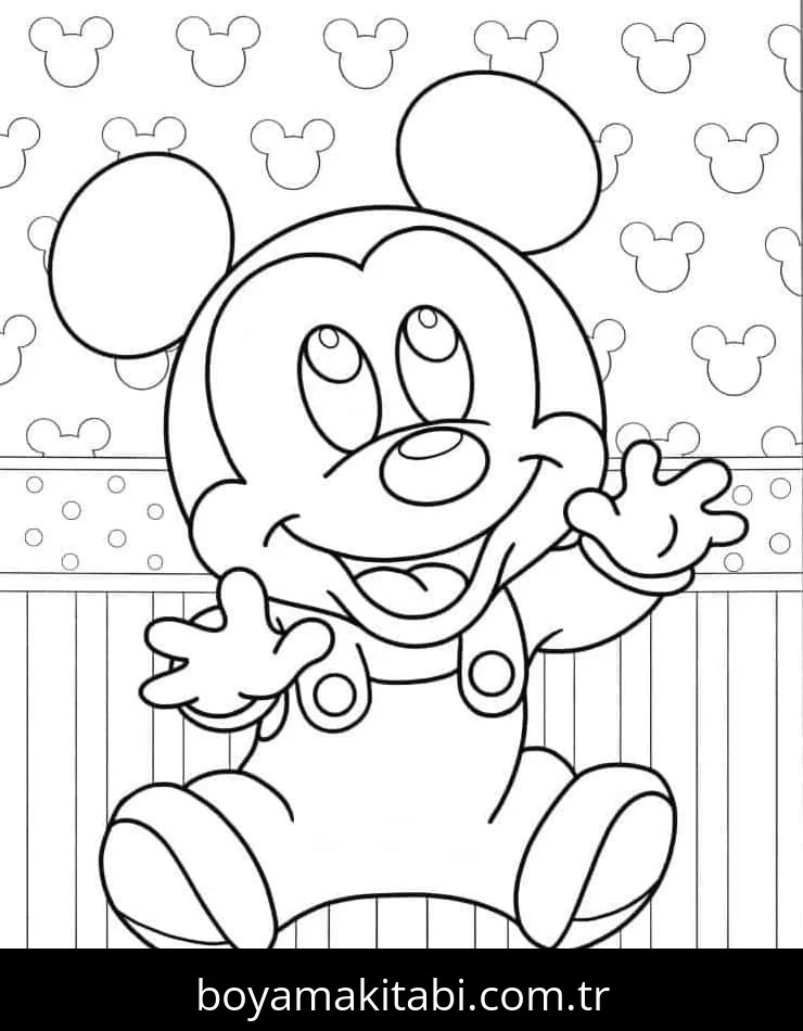 Mickey Mouse (Miki Fare) boyama sayfası – boyama çalışması, yaratıcılığı geliştirir