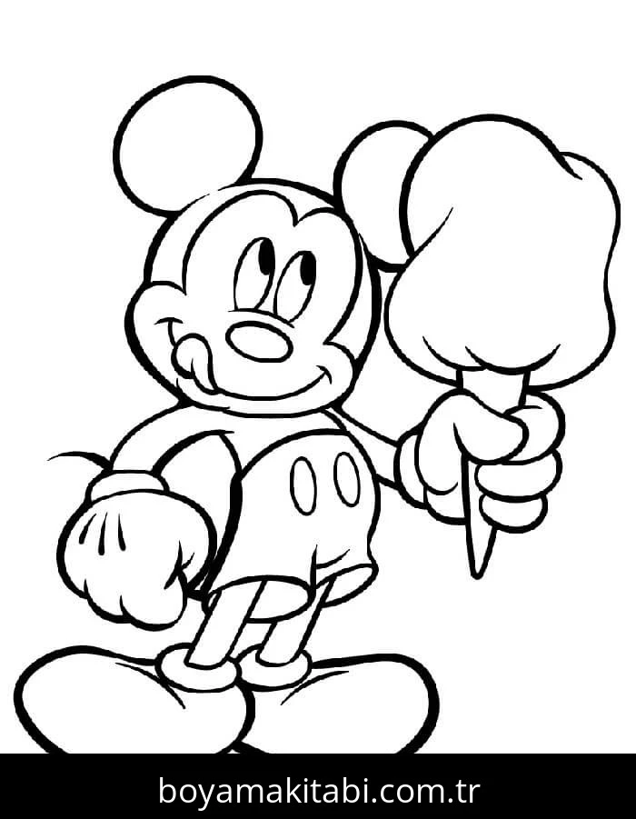 Mickey Mouse (Miki Fare) boyama sayfası – renkli çizimler, okul öncesi
