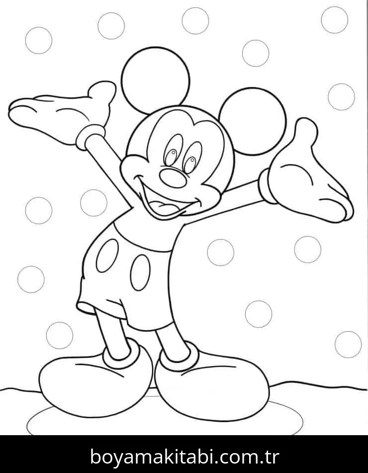 Mickey Mouse (Miki Fare) boyama sayfası – yaratıcılığı geliştirir, keyifli zaman