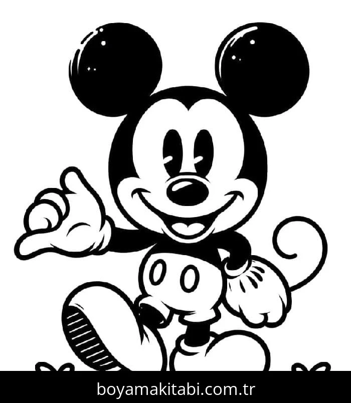 Mickey Mouse (Miki Fare) boyama sayfası – keyifli zaman, renkli çizimler
