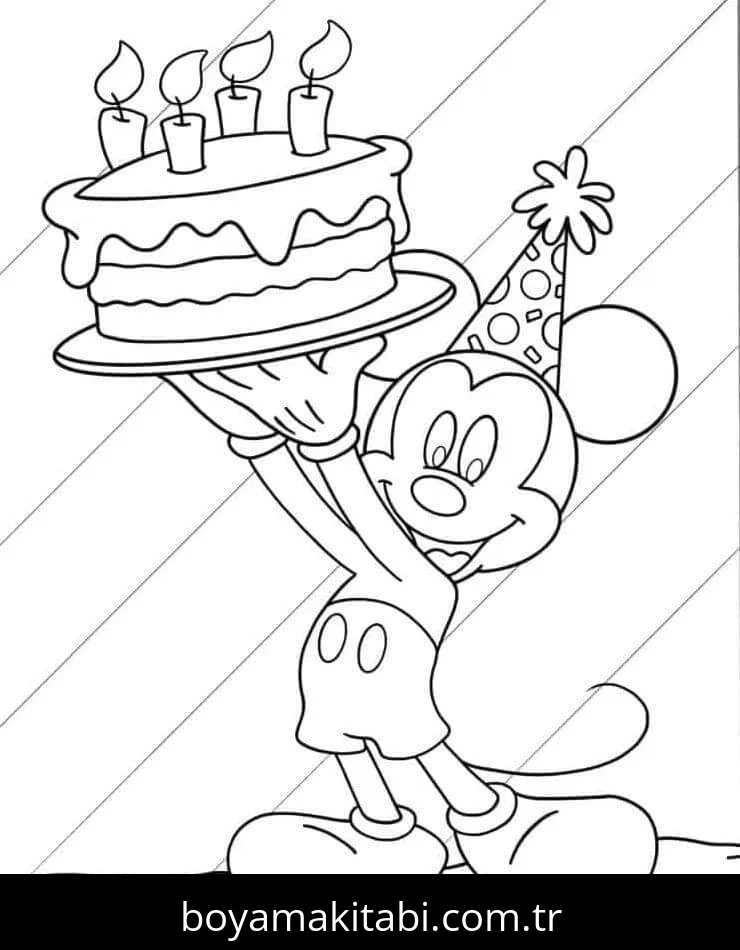 Mickey Mouse (Miki Fare) boyama sayfası – renkli çizimler, okul öncesi