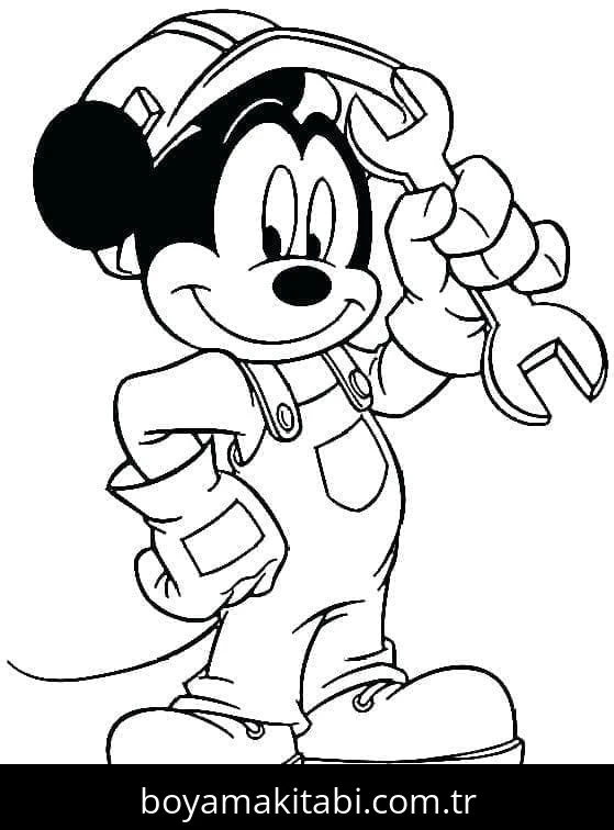Mickey Mouse (Miki Fare) boyama sayfası – PDF indir, sevimli karakter