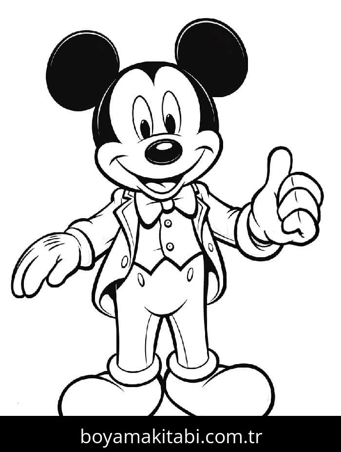 Mickey Mouse (Miki Fare) boyama sayfası – çocuklar için, çizgi film temalı