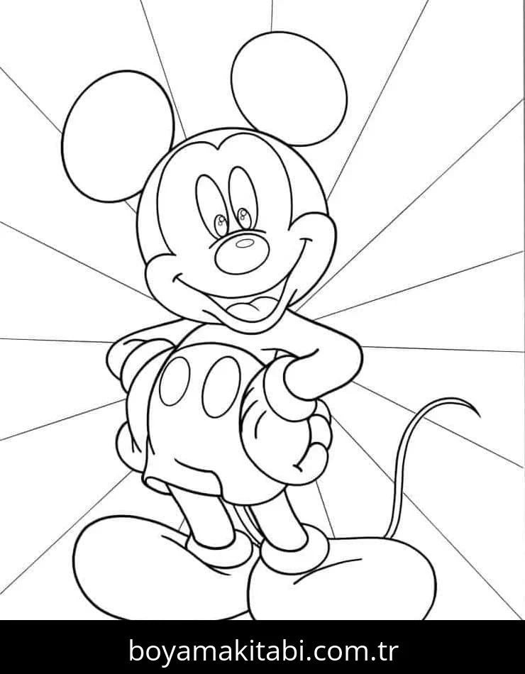 Mickey Mouse (Miki Fare) boyama sayfası – yaratıcılığı geliştirir, keyifli zaman