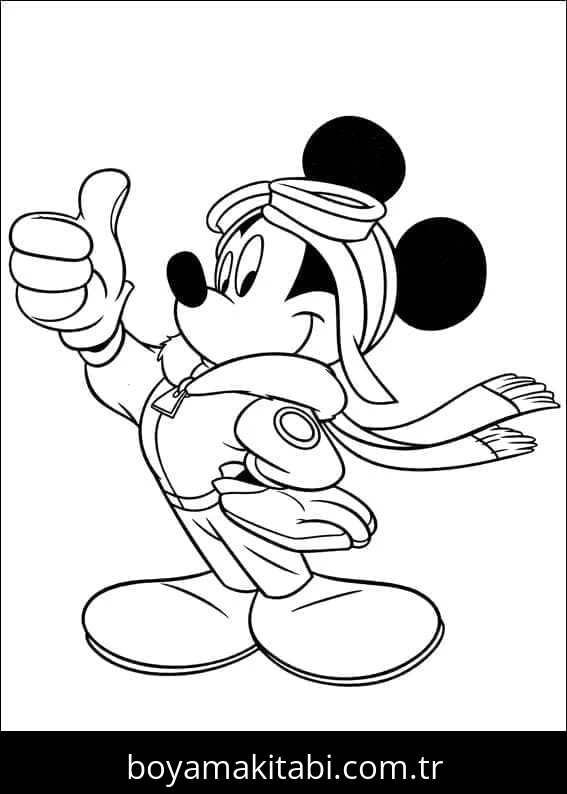 Mickey Mouse (Miki Fare) boyama sayfası – okul öncesi, evde etkinlik