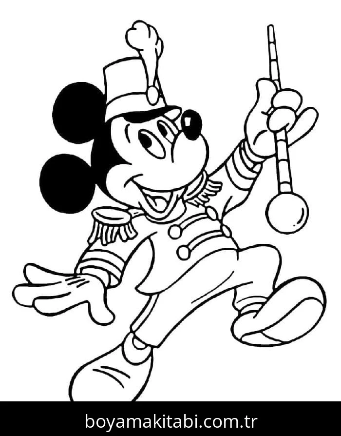 Mickey Mouse (Miki Fare) boyama sayfası – yaratıcılık, eğlenceli etkinlik