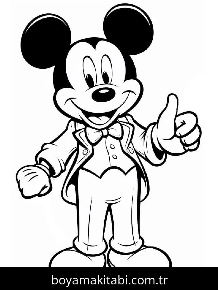 Mickey Mouse (Miki Fare) boyama sayfası – çocuklar için, çizgi film temalı