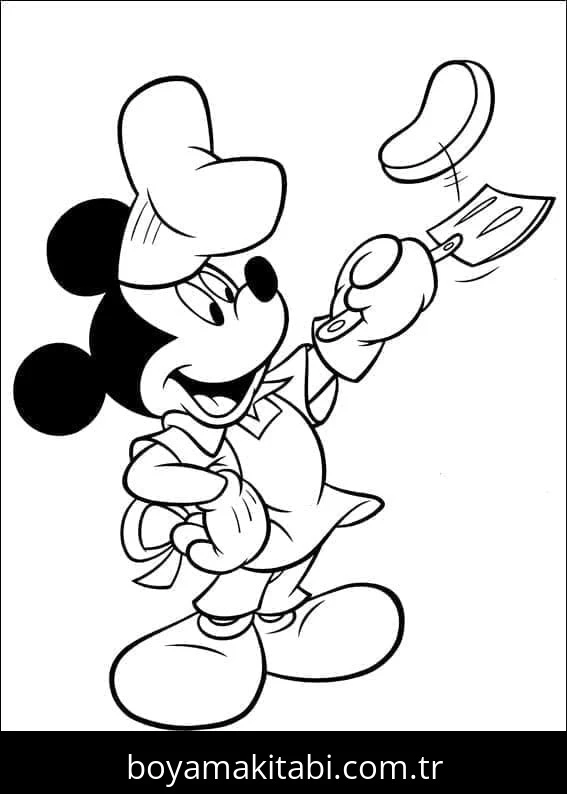 Mickey Mouse (Miki Fare) boyama sayfası – eğlenceli etkinlik, el becerilerini geliştirir